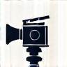 Icon representing video production on set with camera equipment
